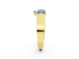 Yellow gold Fancy Blue Heart Cut Diamond Channel Set Solitaire Ring with Four-Prong Setting_14