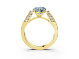 Yellow gold Fancy Blue Heart Cut Diamond Channel Set Solitaire Ring with Four-Prong Setting_15