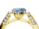 Yellow gold Fancy Blue Heart Cut Diamond Channel Set Solitaire Ring with Four-Prong Setting_16