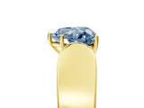 Yellow gold Fancy Blue Heart Cut Diamond Channel Set Solitaire Ring with Four-Prong Setting_17