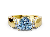 Yellow gold Fancy Blue Heart Cut Diamond Channel Set Solitaire Ring with Four-Prong Setting_24