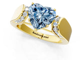 Yellow gold Fancy Blue Heart Cut Diamond Channel Set Solitaire Ring with Four-Prong Setting_25
