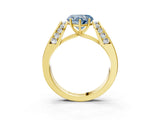 Yellow gold Fancy Blue Heart Cut Diamond Channel Set Solitaire Ring with Four-Prong Setting_27