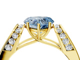 Yellow gold Fancy Blue Heart Cut Diamond Channel Set Solitaire Ring with Four-Prong Setting_28