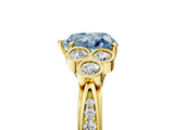 Yellow gold Fancy Blue Heart  Cut Diamond Engagement Ring with Bezel Set Round Side Stones and Prong Setting_53