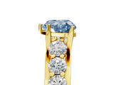 Yellow gold Fancy Blue Heart  Cut Diamond Engagement Ring with Pavé Band and Four-Prong Setting_8