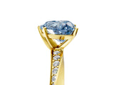 Yellow gold Fancy Blue Heart Cut Diamond Engagement Ring with Side Stone Accents and Four-Prong Setting_77