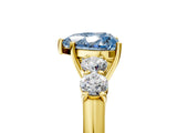 Yellow gold Fancy Blue Heart  Cut Diamond Five-Stone Prong Set White Gold Ring_32