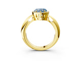 Yellow gold Fancy Blue Heart  Cut Diamond Halo Engagement Ring with Split Shank and Four-Prong Setting_93