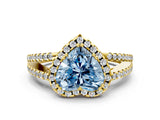 Yellow gold Fancy Blue Heart Cut Diamond Halo Split Shank Engagement Ring_39
