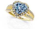 Yellow gold Fancy Blue Heart Cut Diamond Halo Split Shank Engagement Ring_40