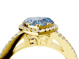 Yellow gold Fancy Blue Heart Cut Diamond Halo Split Shank Engagement Ring_43