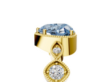 Yellow gold Fancy Blue Heart  Cut Diamond Milgrain Marquise Band with Prong Setting_8