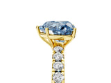 Yellow gold Fancy Blue Heart Cut Diamond Pavé Solitaire Engagement Ring with Four-Prong Setting_70