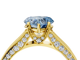Yellow gold Fancy Blue Heart  Cut Diamond Pave Band with Four-Prong Setting_40