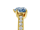 Yellow gold Fancy Blue Heart  Cut Diamond Pave Band with Four-Prong Setting_41