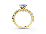 Yellow gold Fancy Blue Heart Cut Diamond Side Stone Engagement Ring with Four-Prong Setting_27