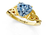 Yellow gold Fancy Blue Heart Cut Diamond Solitaire Celtic Knot Ring with Four-Prong Setting_41
