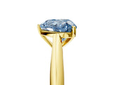 Yellow gold Fancy Blue Heart Cut Diamond Solitaire Engagement Ring with Cathedral Setting and Four-Prong Mount_101