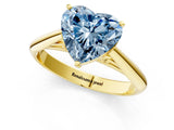 Yellow gold Fancy Blue Heart Cut Diamond Solitaire Engagement Ring with Cathedral Setting and Four-Prong Mount_133