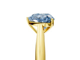 Yellow gold Fancy Blue Heart Cut Diamond Solitaire Engagement Ring with Cathedral Setting and Four-Prong Mount_137