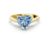 Yellow gold Fancy Blue Heart Cut Diamond Solitaire Engagement Ring with Cathedral Setting and Four-Prong Mount_42