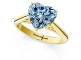 Yellow gold Fancy Blue Heart Cut Diamond Solitaire Engagement Ring with Cathedral Setting and Four-Prong Mount_43