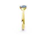 Yellow gold Fancy Blue Heart Cut Diamond Solitaire Engagement Ring with Cathedral Setting and Four-Prong Mount_98