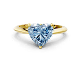 Yellow gold Fancy Blue Heart Cut Diamond Solitaire Engagement Ring with Classic Band and Four-Prong Setting_103