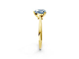 Yellow gold Fancy Blue Heart Cut Diamond Solitaire Engagement Ring with Classic Band and Four-Prong Setting_105