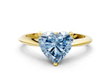 Yellow gold Fancy Blue Heart Cut Diamond Solitaire Engagement Ring with Classic Band and Four-Prong Setting_24