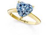 Yellow gold Fancy Blue Heart Cut Diamond Solitaire Engagement Ring with Classic Band and Four-Prong Setting_25