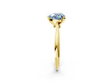 Yellow gold Fancy Blue Heart Cut Diamond Solitaire Engagement Ring with Classic Band and Four-Prong Setting_26