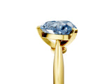 Yellow gold Fancy Blue Heart Cut Diamond Solitaire Engagement Ring with Classic Band and Four-Prong Setting_29