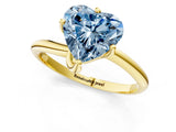 Yellow gold Fancy Blue Heart Cut Diamond Solitaire Engagement Ring with Four-Prong Setting and Classic Band_20