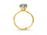 Yellow gold Fancy Blue Heart Cut Diamond Solitaire Engagement Ring with Four-Prong Setting and Classic Band_22