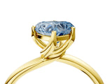 Yellow gold Fancy Blue Heart Cut Diamond Solitaire Engagement Ring with Four-Prong Setting and Classic Band_23