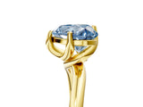 Yellow gold Fancy Blue Heart Cut Diamond Solitaire Engagement Ring with Four-Prong Setting and Classic Band_24