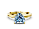 Yellow gold Fancy Blue Heart Cut Diamond Solitaire Engagement Ring with Round Band and Four-Prong Setting_207