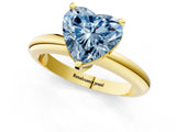 Yellow gold Fancy Blue Heart Cut Diamond Solitaire Engagement Ring with Round Band and Four-Prong Setting_208