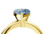 Yellow gold Fancy Blue Heart Cut Diamond Solitaire Engagement Ring with Round Band and Four-Prong Setting_211