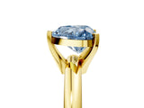 Yellow gold Fancy Blue Heart Cut Diamond Solitaire Engagement Ring with Round Band and Four-Prong Setting_212