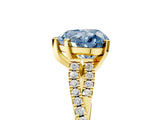 Yellow gold Fancy Blue Heart Cut Diamond Solitaire Engagement Ring with Twisted Pavé Band and Four-Prong Setting_38