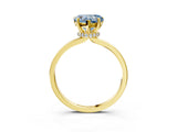 Yellow gold Fancy Blue Heart Cut Diamond Solitaire Ring with Classic Band and Four-Prong Setting_3