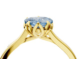 Yellow gold Fancy Blue Heart Cut Diamond Solitaire Ring with Flower Prong Setting and Classic Band_80