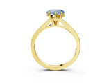 Yellow gold Fancy Blue Heart Cut Diamond Solitaire Ring with Pavé Band and Prong Setting_15