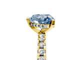 Yellow gold Fancy Blue Heart Cut Diamond Solitaire Ring with Round  Pavé Band and Four-Prong Setting_41