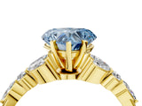 Yellow gold Fancy Blue Heart Cut Diamond Solitaire Ring with Side Stones and Four-Prong Setting_40