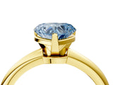 Yellow gold Fancy Blue Heart Cut Diamond Solitaire Ring with Six-Prong Setting and Classic Band_284