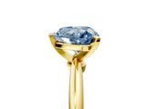 Yellow gold Fancy Blue Heart Cut Diamond Solitaire Ring with Six-Prong Setting and Classic Band_285